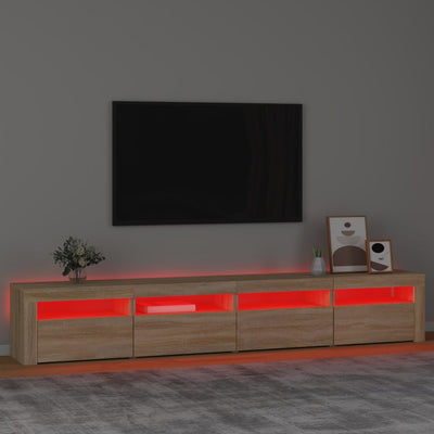 Sonoma tammi tv-taso led-valoilla Harghitei 240x35x40cm