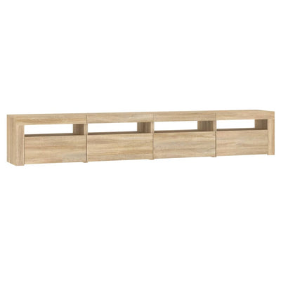 TV-taso LED-valoilla Sonoma-tammi 240x35x40 cm
