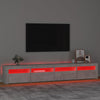 TV-taso LED-valoilla betoninharmaa 240x35x40 cm