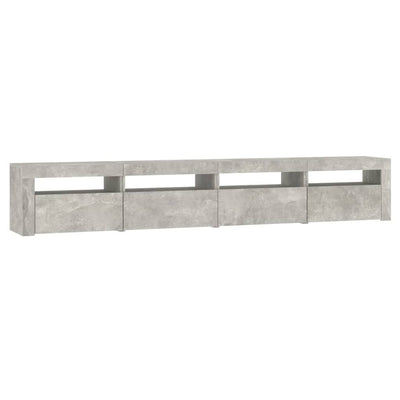 TV-taso LED-valoilla betoninharmaa 240x35x40 cm
