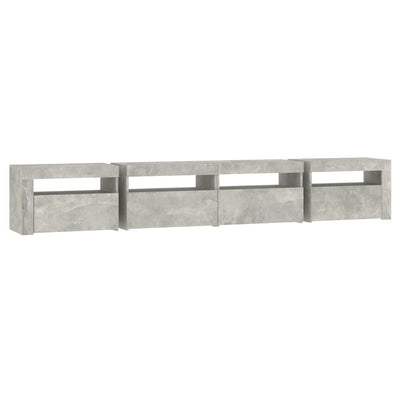TV-taso LED-valoilla betoninharmaa 240x35x40 cm