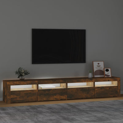 TV-taso LED-valoilla savutammi 240x35x40 cm