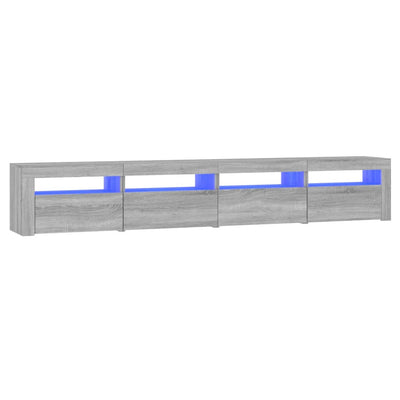 TV-taso LED-valoilla harmaa Sonoma 240x35x40 cm