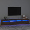 TV-taso LED-valoilla ruskea tammi 240x35x40 cm