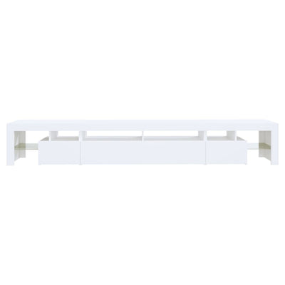 Valkoinen tv-taso led-valoilla Cinstantin 260x36,5x40cm