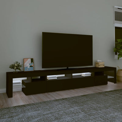 TV-taso LED-valoilla musta 260x36,5x40 cm