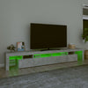 TV-taso LED-valoilla betoninharmaa 260x36,5x40 cm