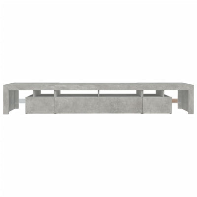 TV-taso LED-valoilla betoninharmaa 260x36,5x40 cm