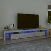 TV-taso LED-valoilla betoninharmaa 260x36,5x40 cm