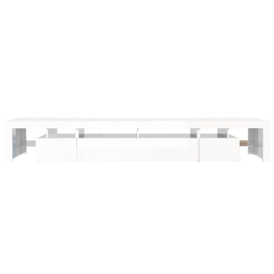 TV-taso LED-valoilla korkeakiilto valkoinen 260x36,5x40 cm