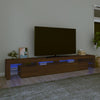 TV-taso LED-valoilla ruskea tammi 260x36,5x40 cm