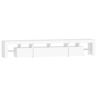 Valkoinen tv-taso led-valoilla Cinstantin 230x36,5x40cm