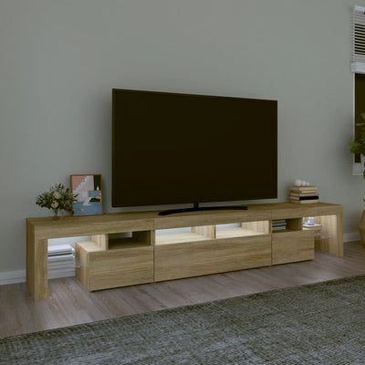 Sonoma tammi tv-taso led-valoilla Cinstantin 230x36,5x40cm