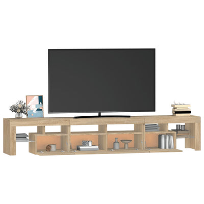 TV-taso LED-valoilla Sonoma-tammi 230x36,5x40 cm