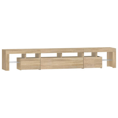 TV-taso LED-valoilla Sonoma-tammi 230x36,5x40 cm