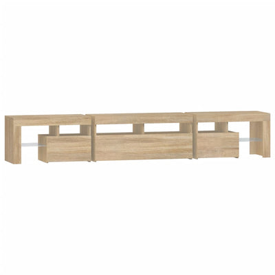 TV-taso LED-valoilla Sonoma-tammi 230x36,5x40 cm