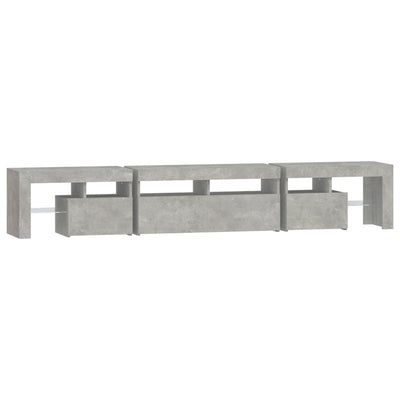 TV-taso LED-valoilla betoninharmaa 230x36,5x40 cm