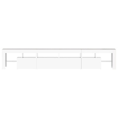 TV-taso LED-valoilla korkeakiilto valkoinen 230x36,5x40 cm