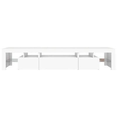 Valkoinen tv-taso led-valoilla Cinstantin 215x36,5x40cm