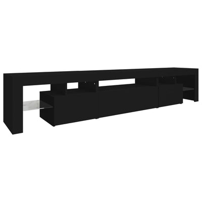 TV-taso LED-valoilla musta 215x36,5x40 cm