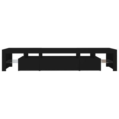TV-taso LED-valoilla musta 215x36,5x40 cm