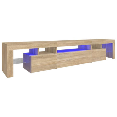 Sonoma tammi tv-taso led-valoilla Cinstantin 215x36,5x40cm