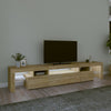 TV-taso LED-valoilla Sonoma-tammi 215x36,5x40 cm