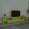 TV-taso LED-valoilla Sonoma-tammi 215x36,5x40 cm