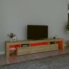TV-taso LED-valoilla Sonoma-tammi 215x36,5x40 cm