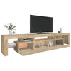 TV-taso LED-valoilla Sonoma-tammi 215x36,5x40 cm