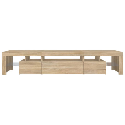 TV-taso LED-valoilla Sonoma-tammi 215x36,5x40 cm