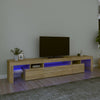 Sonoma tammi tv-taso led-valoilla Cinstantin 215x36,5x40cm
