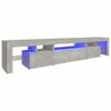 Betoninharmaa tv-taso led-valoilla Cinstantin 215x36,5x40cm
