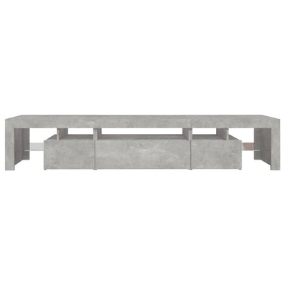 Betoninharmaa tv-taso led-valoilla Cinstantin 215x36,5x40cm