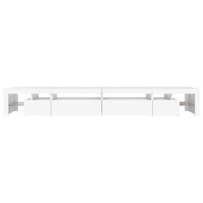 Valkoinen tv-taso led-valoilla Cinstantin 290x36,5x40cm