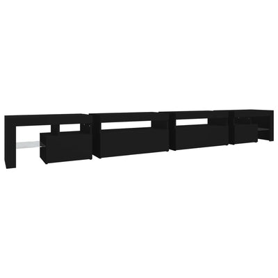 TV-taso LED-valoilla musta 290x36,5x40 cm