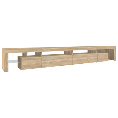 TV-taso LED-valoilla Sonoma-tammi 290x36,5x40 cm