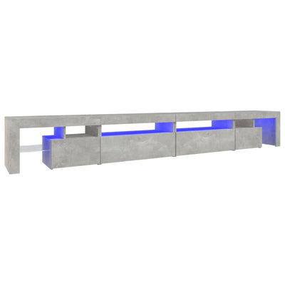 Betoninharmaa tv-taso led-valoilla Cinstantin 290x36,5x40cm