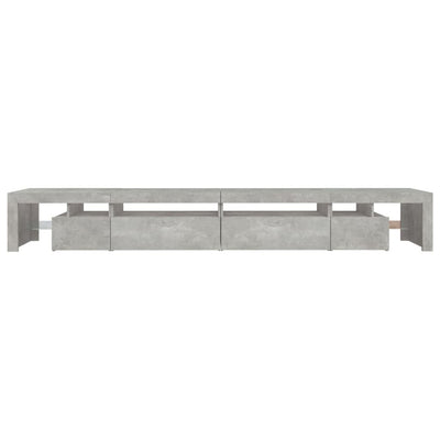 TV-taso LED-valoilla betoninharmaa 290x36,5x40 cm