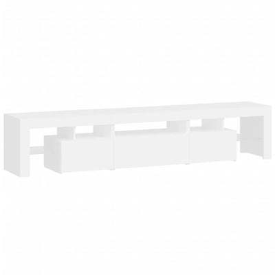 Valkoinen tv-taso led-valoilla Cinstantin 200x36,5x40cm