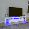 TV-taso LED-valoilla valkoinen 200x36,5x40 cm