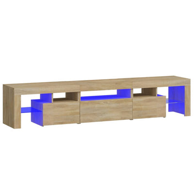 TV-taso LED-valoilla Sonoma-tammi 200x36,5x40 cm