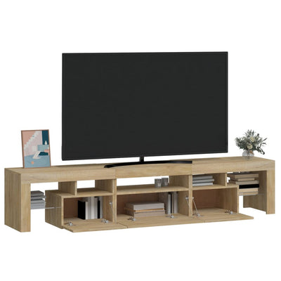 Sonoma tammi tv-taso led-valoilla Cinstantin 200x36,5x40cm