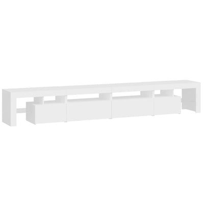 TV-taso LED-valoilla valkoinen 260x36,5x40 cm