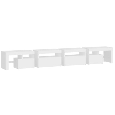 TV-taso LED-valoilla valkoinen 260x36,5x40 cm