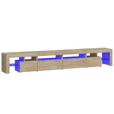 Sonoma tammi tv-taso led-valoilla Cinstantin 260x36,5x40cm