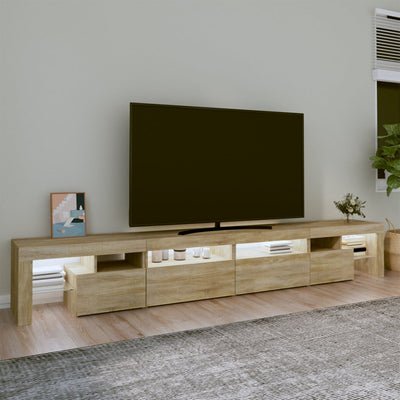 Sonoma tammi tv-taso led-valoilla Cinstantin 260x36,5x40cm