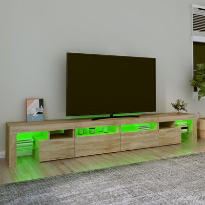 Sonoma tammi tv-taso led-valoilla Cinstantin 260x36,5x40cm