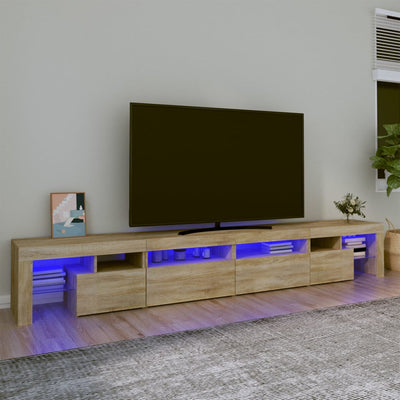 Sonoma tammi tv-taso led-valoilla Cinstantin 260x36,5x40cm