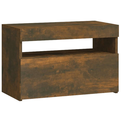 Savutammi yöpöytä led-valoilla Moncilo 60x35x40cm